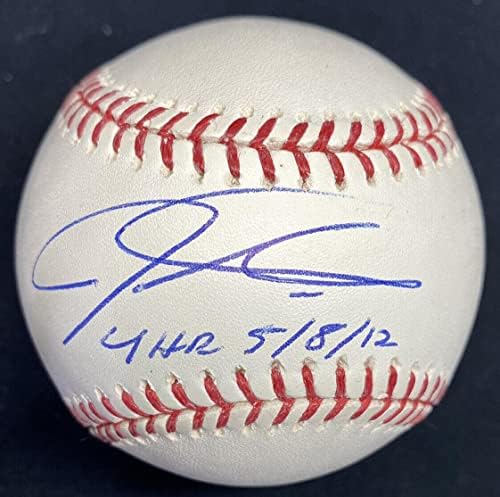 Josh Hamilton 4 HR 5/8/12 potpisan bejzbol MLB Holo - autogramirani bejzbol