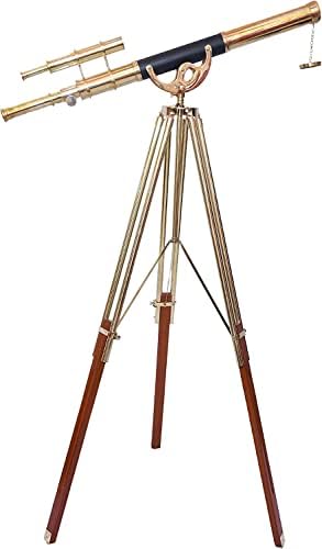 Vintage pomorski sidreni mesingani teleskop Nautički pod stalak za uređenje ureda ASTRO