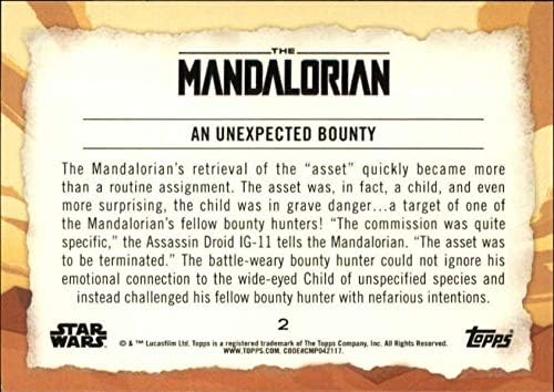 2020 preljeva mandalorian Putovanje djeteta # 2 Neočekivani trgovački trgovački karton Bounty Baby Yoda Star