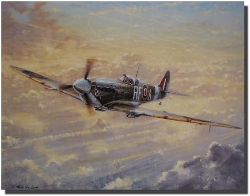 impactpostersgallery Spitfire Painting vojni avion avijacija Wall Decor Art Print Poster