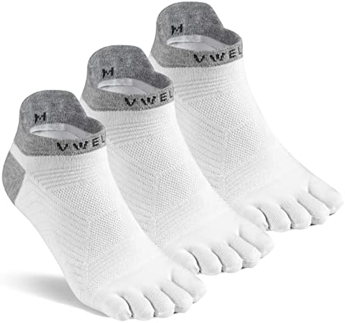Vwell nožni čarape za muškarce Žene Coolmax Pet nožničke čarape, visoke performanse Pet čarapa za prste, trčanje 5 nožnih čarapa, 3 parova