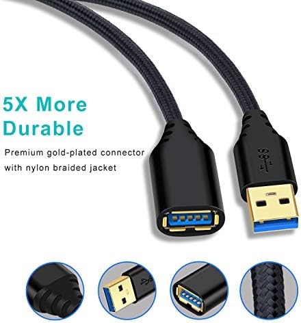 USB 3.0 produžni kabel, BESGOODS 4Pack [6ft] USB a mužjak do ženskog pletenica izvršiteljice Cord 5Gbps Brzi