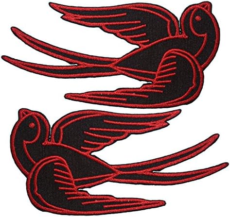 Uparivanje vezeno Swallow Sparrow Rockabilly Sew Gvožd na patch badge mornar tetovaža