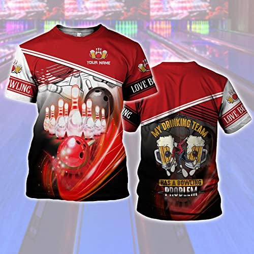 HOMEDESIGN Personalizirana košulja za kuglanje Custom kuglanje Bowling poklon Bowling Majice za žene i muškarce Kuglanska majica Žene