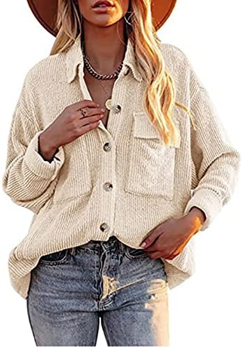 Ženske košulje od košulje od košulje od košulja Kordur jakna dugačak dugi rukavi dolje gornja košulja Casual Collared gornja jakna