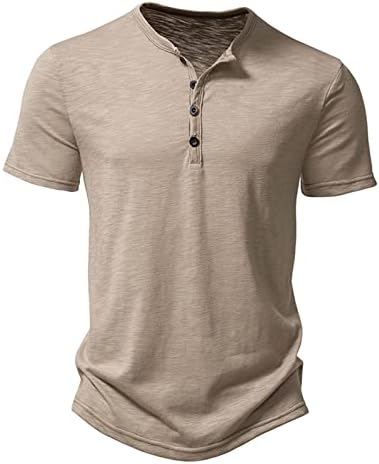 Muška Henley majica 2023 kratki rukav ljetna Ležerna lagana majica osnovna majica sa redovnim fit treningom