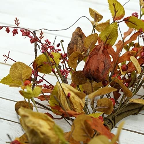 Wreathdream 20 '' jeseni vijenac jesenski vijenac za prednje vrata sa lišćem eukaliptusa i malim