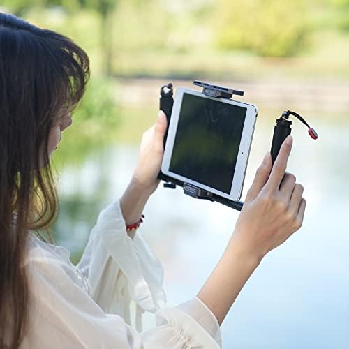 Niciyrig tablet Tripod Mount Handheld Video HOLDER komplet za ipad mini 7,9 / Air 10.5 10.9 / Pro 11 12.9, Galaxy Tab S8 / S7 / S6 sa setom za ručice od 15 mm, 12 '' šipka od 15 mm i šine [aluminijska legura] - 511