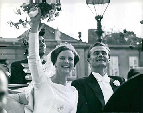 Vintage fotografija Henrika, princa Consort Danske i Margrethe II Danske na dan njihovog vjenčanja