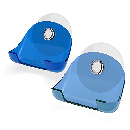 Držač za britvicu KWMobile 2x sa usisnim čašicom - samoljepljivi brijač zidni nosač - kupaonica Organizator za staklo i pločice - plava / svijetloplava