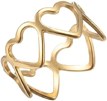 Yistu modni prstenovi za žene od nehrđajućeg čelika šuplje ljubavno zvonjenje jednostavan i izvrstan