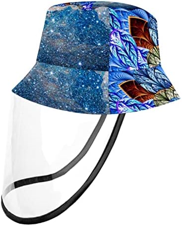 Zaštitni šešir za odrasle sa štitnikom za lice, ribarskom šeširu protiv sunčeve kape, umjetnički etnički plemensko geometrijsko vintage