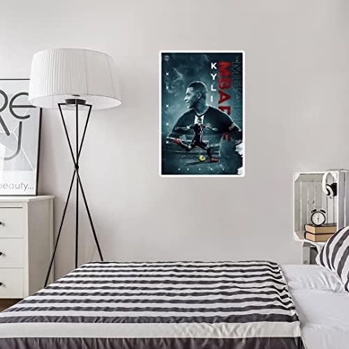 QNN Mbappe platneni Poster neuramljen 12x18 inča fudbalski Poster zid Art Decor Poster za dječake spavaća soba zid Art dekorativne slike dekoracija spavaće sobe estetika