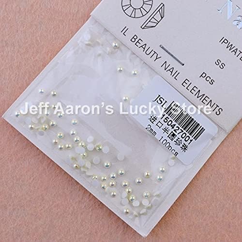 Bijeli AB 3D nail Glitter rhinestone Pearls za nail Art ukras alati za potrepštine za nokte dostupni su od 2 mm