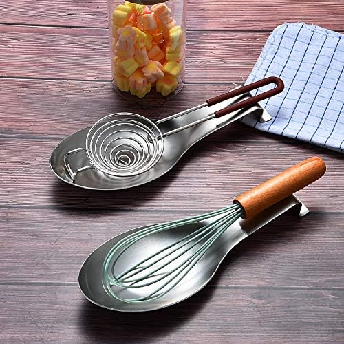 Supkiir Spoon Rest, 4 pakovanja Spoon spatula Rest Nerđajući čelik za kućnu upotrebu u kuhinjskom