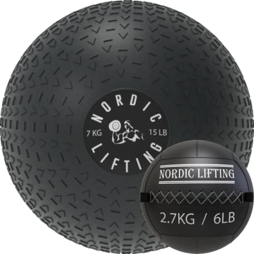 Nordic Lifting Slam Ball 15 lb paket sa zidnom loptom 6 lb