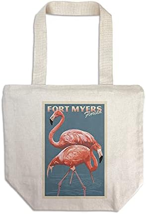 Fort Myers Beach, Florida, Flamingos, Letterpress