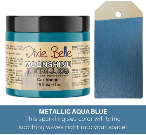 Dixie Belle Moonshine Metallics | GOLD DIGGER | Shiny Chalk mineralna boja zasnovana na vodi | Metallic DIY Furniture Boja | Napravljeno u sad
