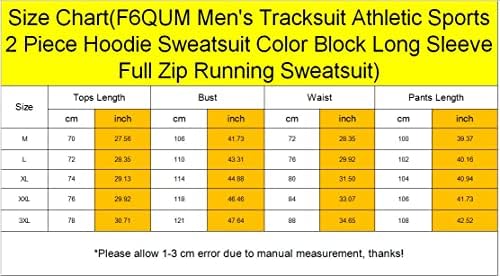 F6QUM muške trenerke Atletski sportovi 2 komada dukserica u boji blok dugih rukava puni zip trčanje