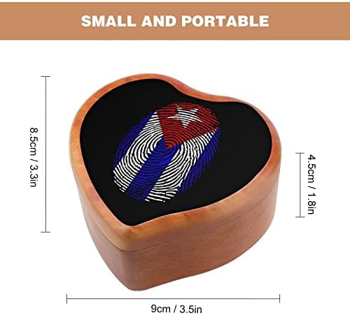 Kuba zastava Clockwork Clockwork Music Box Vintage Drveni glazbeni box igračke Darove ukrasi