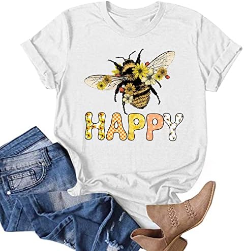 Ženski pčelinji festival Ljetni vrhovi kratki rukav smiješni pčeli pisma od ispisanih majica Ležerne