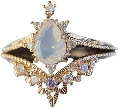 Vintage prstenovi za žene Retro perzijski čipkani modelni prstenski penetracija kamena imitacija mosamska