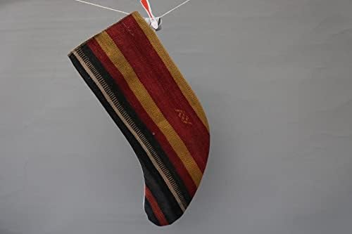 Sarikaya jastuk prugasta tkana čarapa, božićni dekor, poklon čarapa, Xmas čarapa, čarapa za