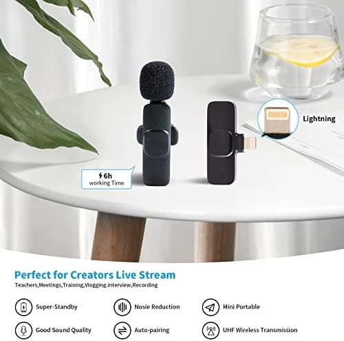 Quibyeb nadograđeni Plug-Play bežični Lavalier Mikrofon Mini klip-on rever mikrofon za iPhone / iPad