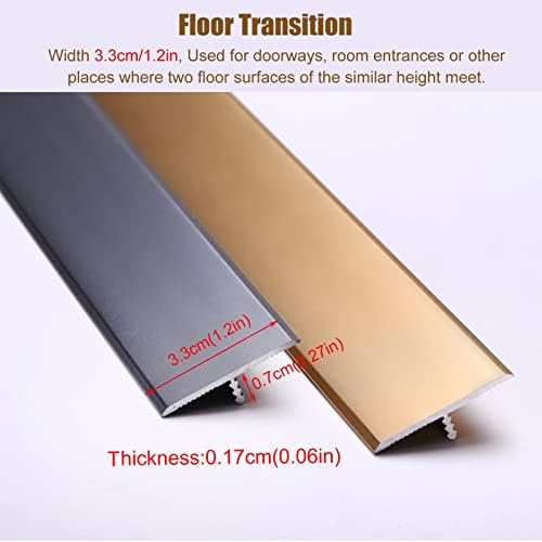 T-oblikovani podni tranzicijski traka, 3,3 cm širina tepih / pločica Reduktor vodootporni za