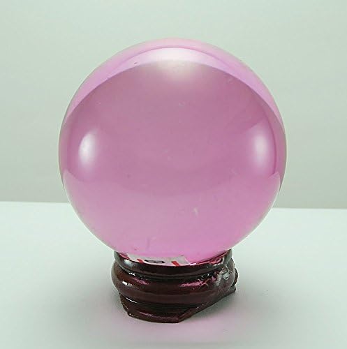 2 DIA CONALORNO Kristalno mramorna kugla / sfera FENG SHUI sa štandom: ružičasta