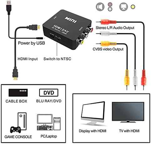 Redlux HDMI do RCA adapter, HDMI to AV pretvarač, podržavaju HDMI1.3 unos od 480i do 1080p 3RCA CVBS Composite
