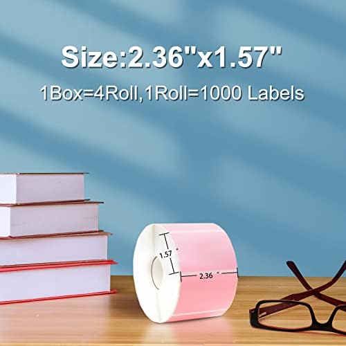 Beeprt Bluetooth štampač naljepnica za otpremu & amp; 2.36 X 1.57 Pink direktne termičke naljepnice