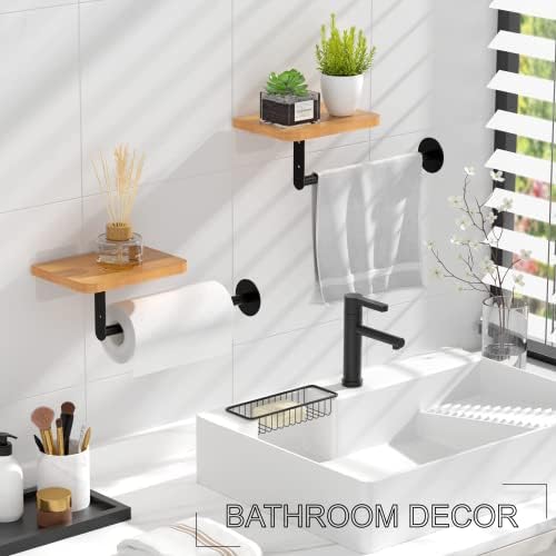 Sueh dizajn držač papirnih ručnika sa policom, samoljepljivim i bušenjem držač papirnih ručnika zidni držač papirnog ručnika polica za kuhinjsko kupatilo