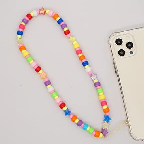 WYKDD Bohemian etnički Vjetar dugo mobilni telefon lanac Charm ženski Candy boja perle mobilni telefon konopac