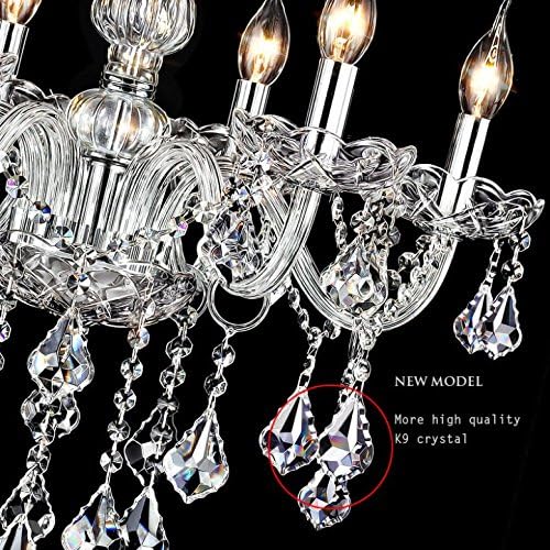 Sun-e javorov list K9 Crystal Candle ChandelIers Light Light 6 svjetla Kupatilo Privjesak stropni svjetiljci