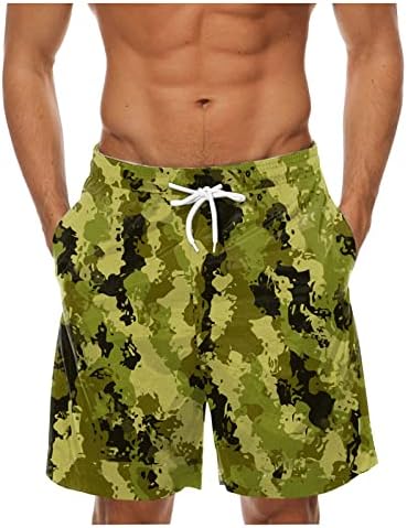 Wenkomg1 Camo kratke hlače za muškarce, casual brzi suhi maskirne kratke hlače Sportske prtljažnice Elastična struka na plaži Kratke hlače