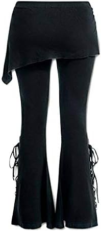 Flare hlače cvjetni grafički traper niski uspon slabo elastično struk pantalone za hlače nacrtane dna pantalone