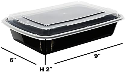 Hygco 28 Oz posuda za pripremu obroka, mikrovalna pećnica, posuda za sigurnu hranu u zamrzivaču za kutiju za poneti ili za poneti, za višekratnu upotrebu, može se slagati, bez BPA, kombinovano pakovanje sa poklopcem