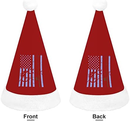 Američki ribolov zastavu pliš Božić šešir Naughty i lijepo Santa kape sa pliš obodom i Comfort Liner Božić ukras