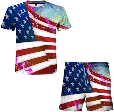 BMISEGM Summer Mens majica Aide American 3D Day Sportska zastava Muška štampanje Neovisnost Ljetni