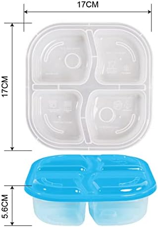 Kontejneri za užinu | Bento kutija za užinu | 4 pretinca za užinu / posuda za ručak | kutija za ručak za djecu kontejneri za užinu / kontejneri za užinu za odrasle | kontejneri za ručak 4 pretinca | 7 pakovanja sa 3 lonca za Dipper / prosipanje / SANOEARTH