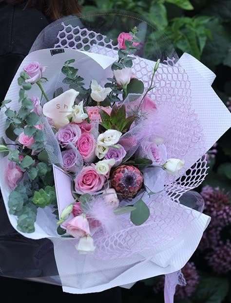 Flower Wrapping Mesh Paper Circle Net Hollow Wrappers Floral Bouquet poklon paket papir cvjećar