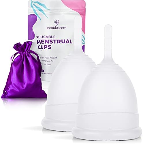 EcoBlossom komplet menstrualnih čaša-Tampon, uložak i disk alternativni proizvod - nosite 12 sati - Mjesečna čaša za višekratnu upotrebu / Copa dizajnirana od mekanog fleksibilnog medicinskog silikona