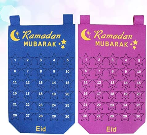Abaodam zid viseći dekor plava Home Decor 4 kom Ramadan Kalendar eid mubarak odbrojavanje kalendar
