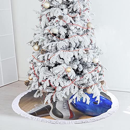 Kuglanje za kuglanje Ispis božićnog stabla mat suknja Osnovni poklopac s resilicama za odmor za