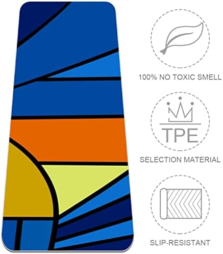 Dragon Sword šareni geometrijski blokovi u boji Premium debela prostirka za jogu Eco Friendly