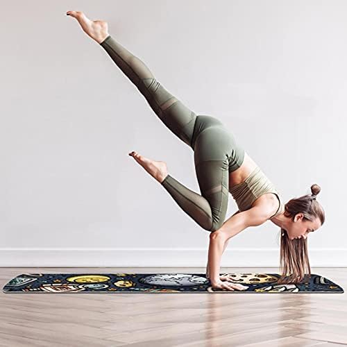 6mm ekstra debela prostirka za jogu, Space Planet Universe Print ekološki prihvatljivi TPE prostirke za vježbanje Pilates Mat sa za jogu, trening, osnovnu kondiciju i vježbe na podu, muškarci & žene