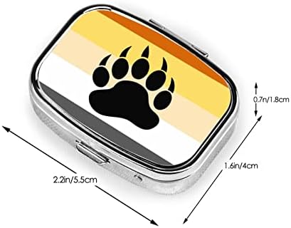Gay medvjed LGBT ponosni zastavu Square Mini Pill Box Metal Medicine Organizator Travel friendly Portable