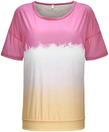 Slatke majice sa kvadratnim izrezom za žene ljetne labave duge rukave Tie-dye trendi Casual duksevi lagani