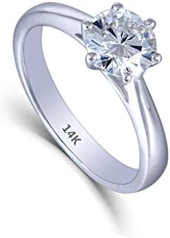 DovEggs od punog 14k bijelog zlata 1ct 6,5 mm G-H-i boje srčane strelice izrezane kreirane Moissanite Solitare zaručnički prstenovi za žene